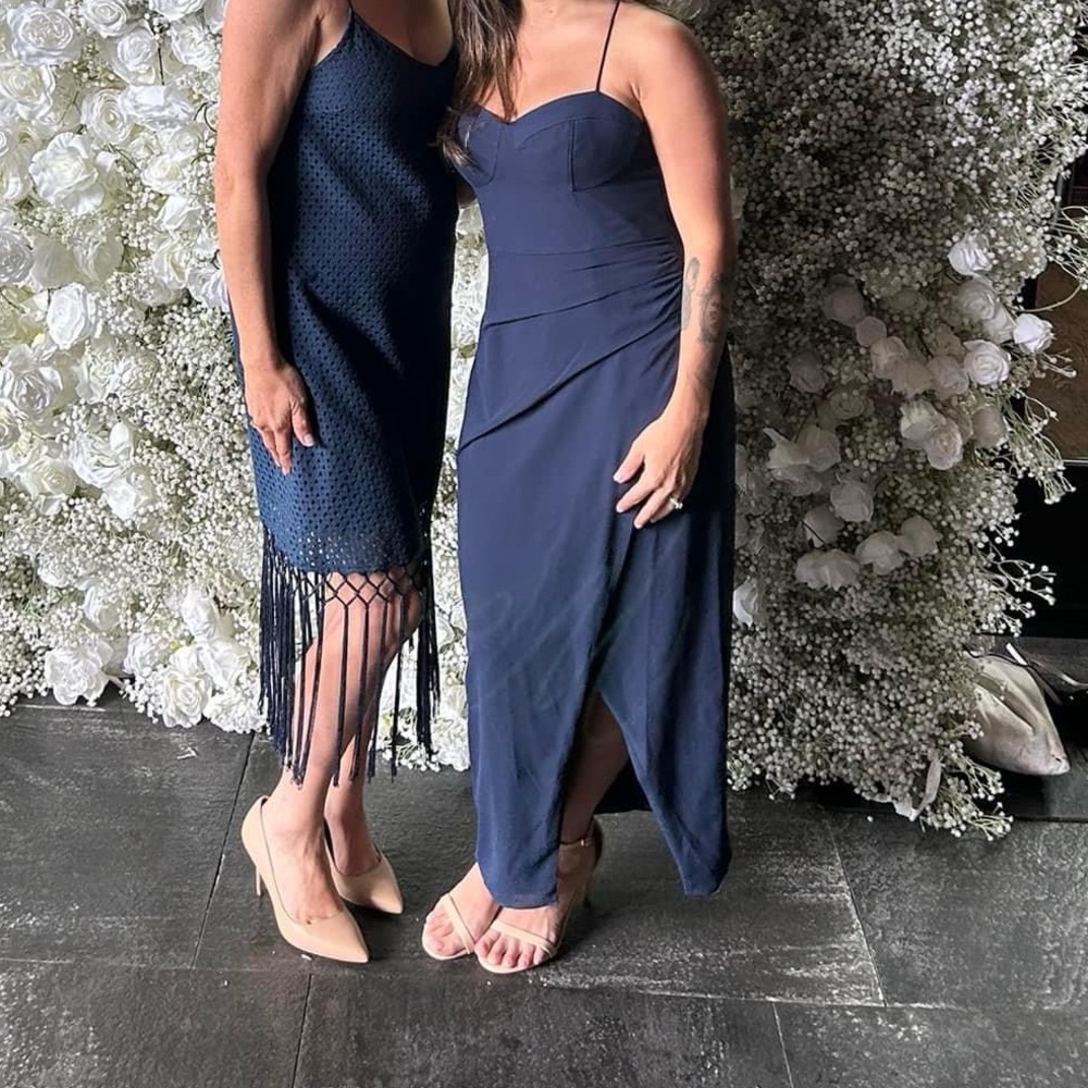 Anthropologie Elegant Navy Midi Dress